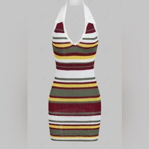 Zara Multicolor Striped Halter Dress